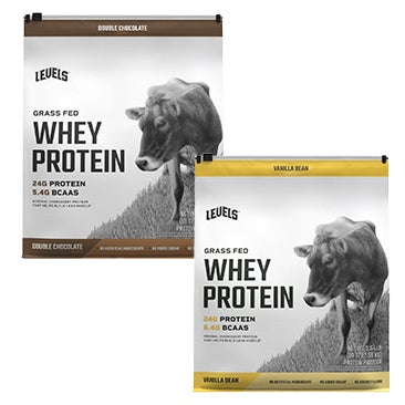 Levels Grass Fed Whey Protein, Double Chocolate or Vanilla, 5.64 lbs