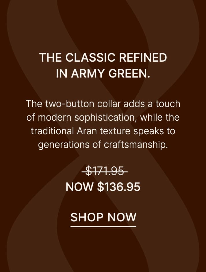 Mens Merino Aran‎ Button‎ Collar Sweater