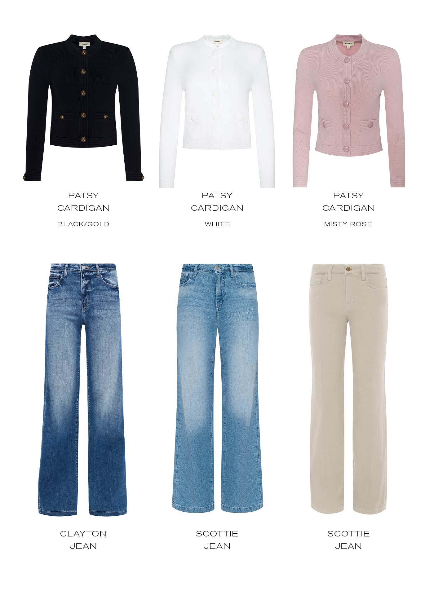 PATSY CARDIGAN CLAYONT JEAN SCOTTIE JEAN