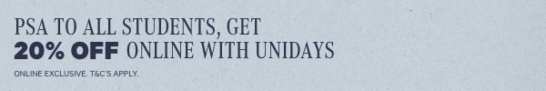 PSA to all students, get 20% off online with unidays. Online Exclusive. T&C's Apply.