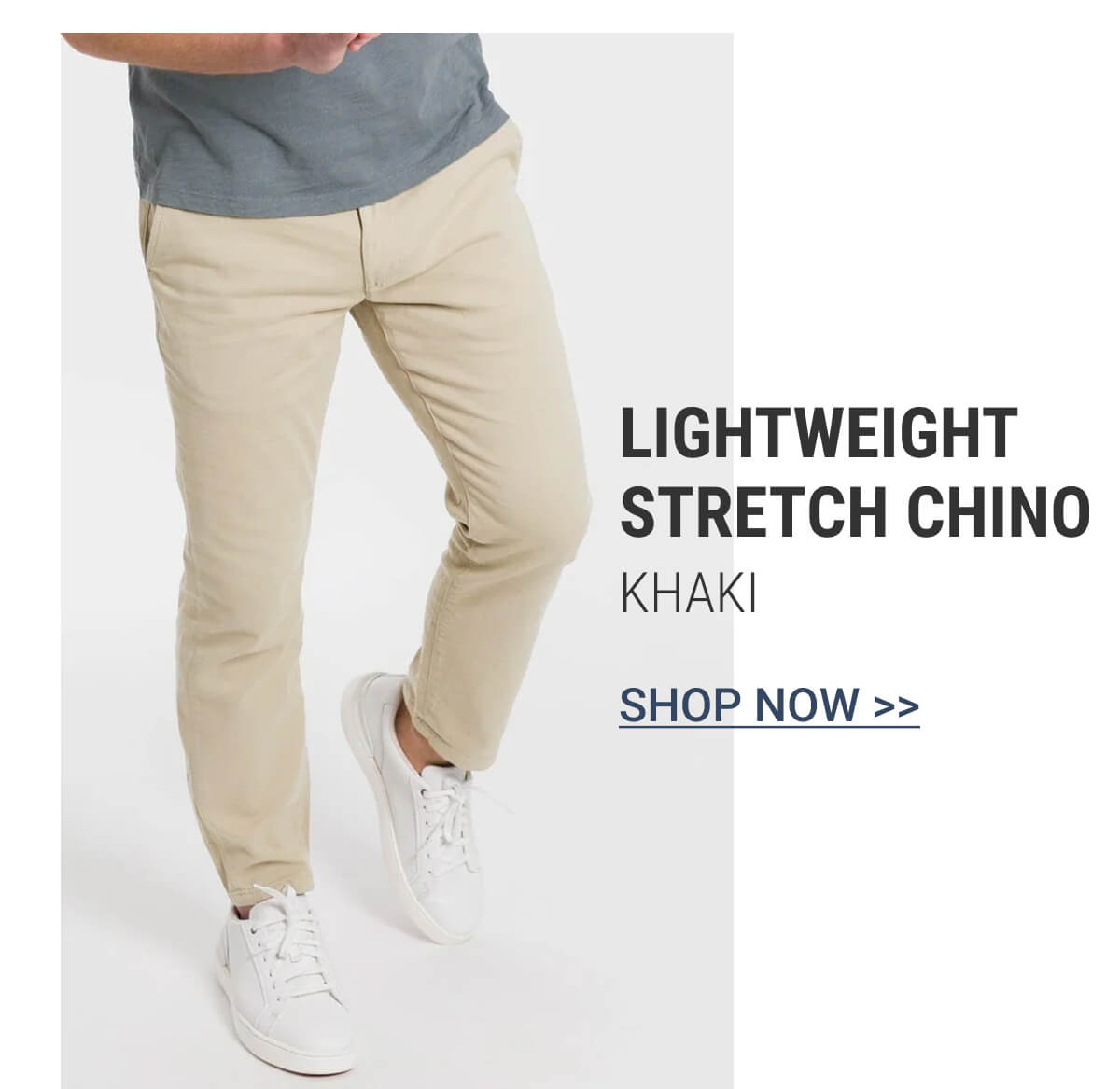 Khaki Lightweight Stretch Chino