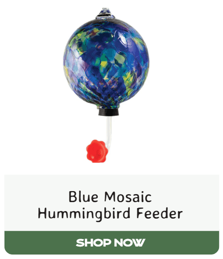 Blue Mosaic Hummingbird Feeder