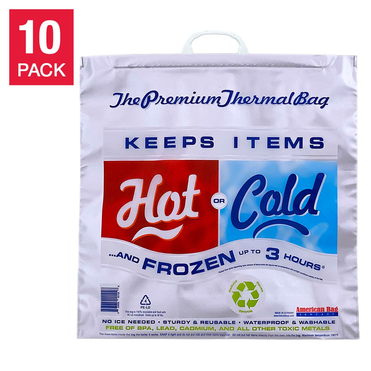 American Bag Hot Cold Thermal Bags, 10-Count