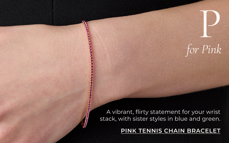 PINK TENNIS CHAIN BRACELET