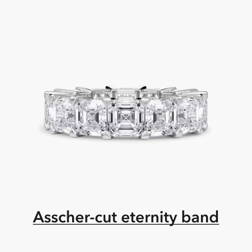 Lab Grown Diamond Asscher-Cut Eternity Band in 18K White Gold