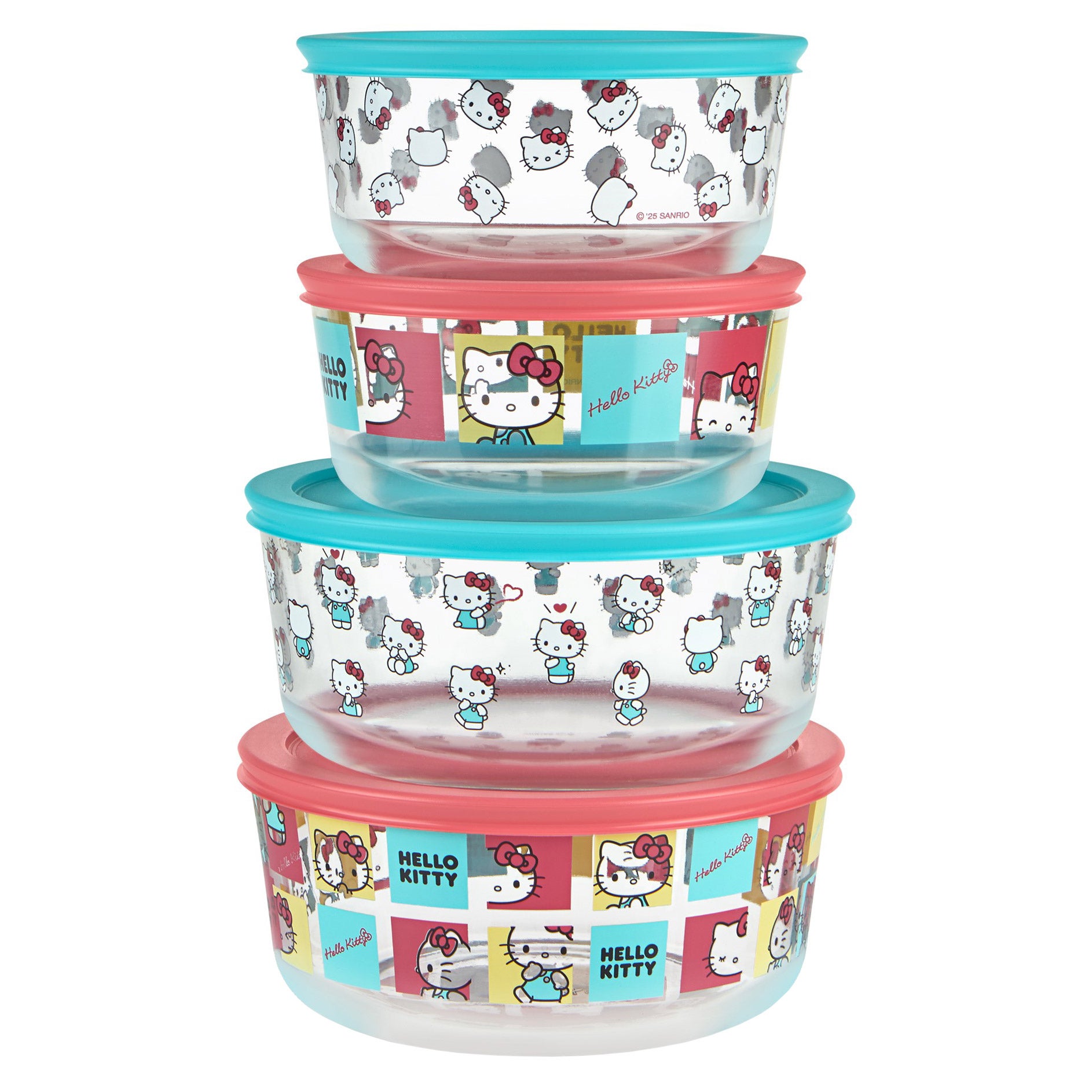 Pyrex 8-Piece Decorated Glass Food Storage Set