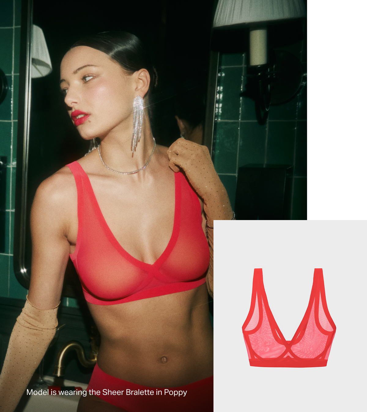 Sheer Bralette in Poppy