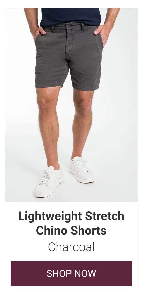 Charcoal Lightweight Stretch Chino Shorts