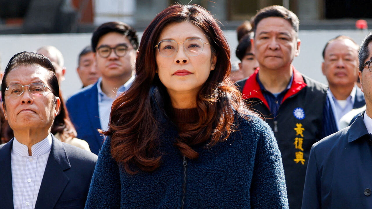 Cheng Li-wun, the chairwoman of Taiwan's largest opposition party, the Kuomintang attends an event in Taipei.