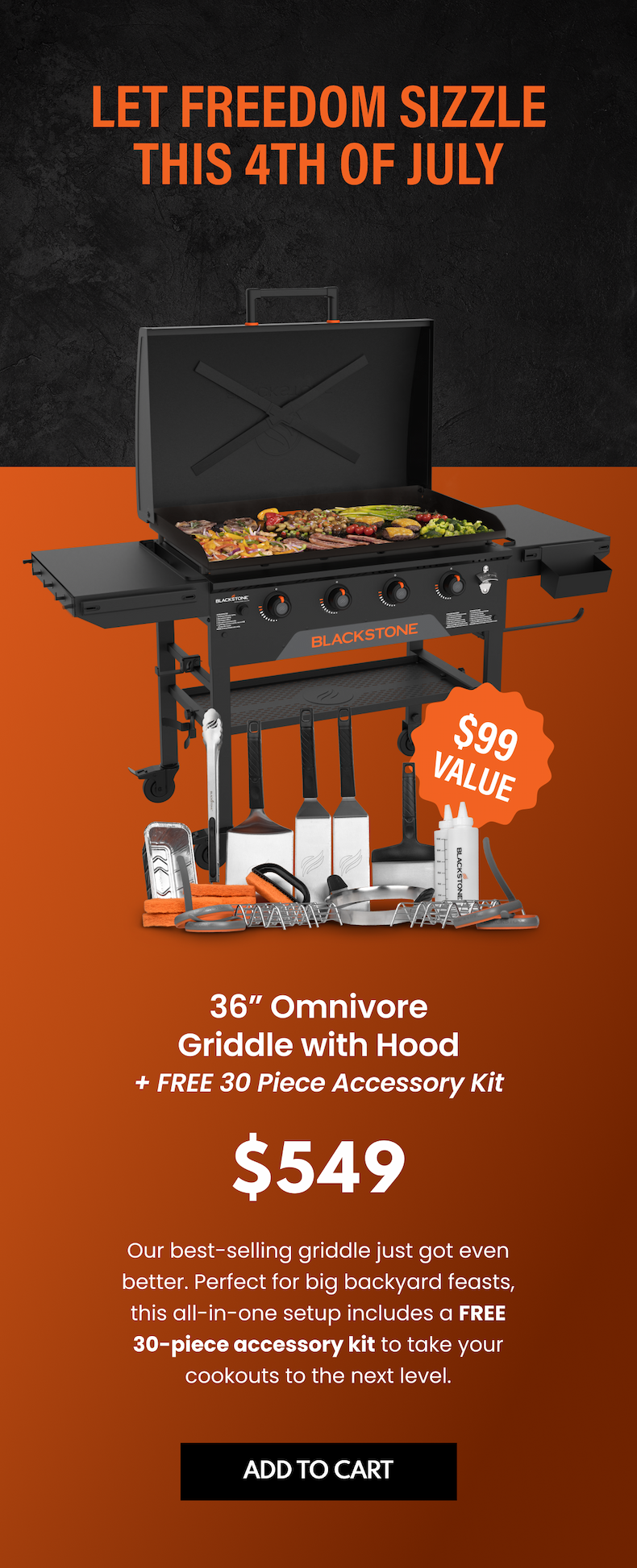 36” Omnivore Griddle with Hood