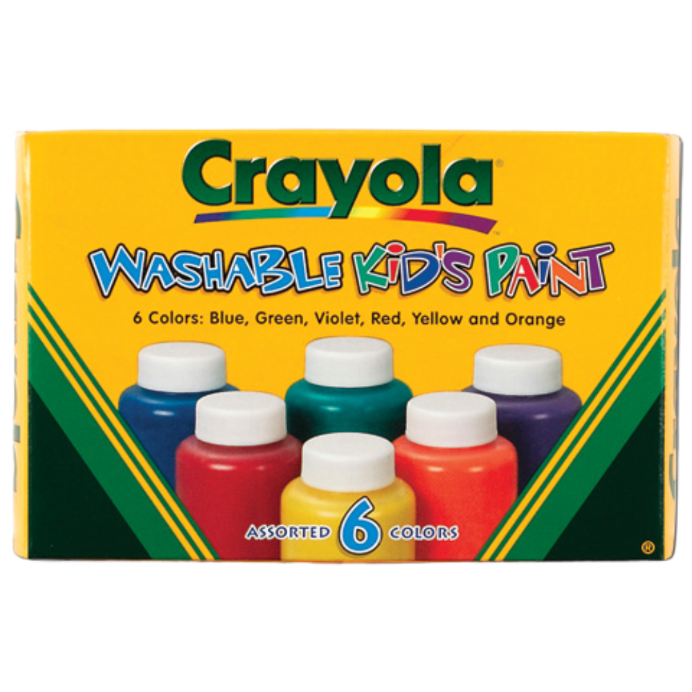 Image of Washable Kids Paint 6 Color 2oz Jar Set