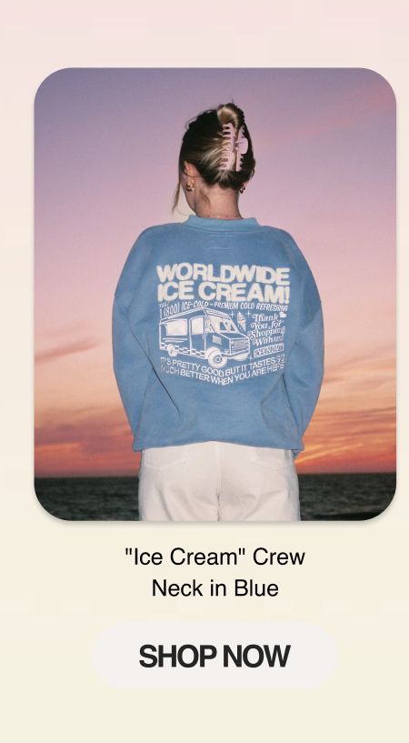 "Ice Cream" Crew Neck in Blue
