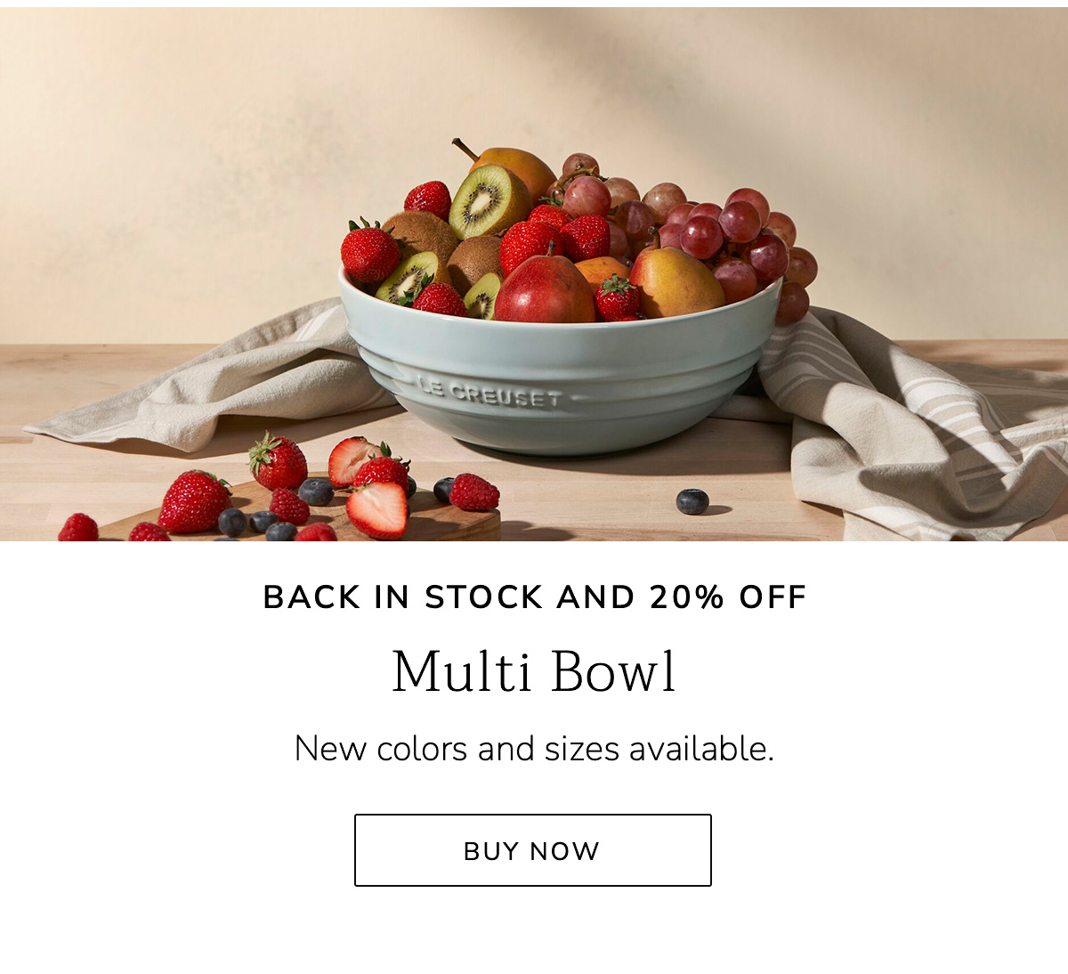 BACK IN STOCK AND 20% OFF - Multi Bowl: New colors and sizes available - BUY NOW