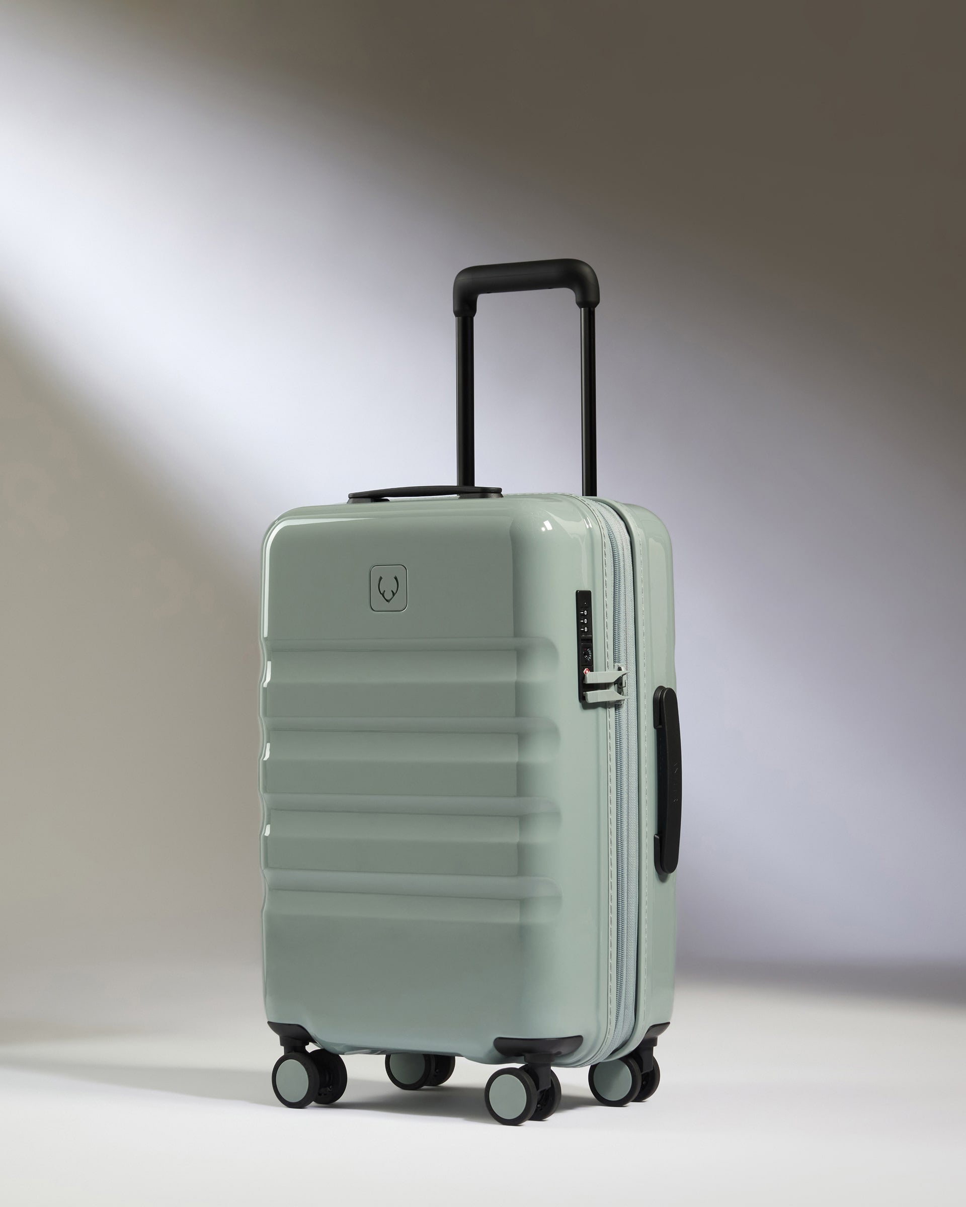 Image of Expandable Carry-on Luggage in Mist Blue Gloss - Icon Stripe