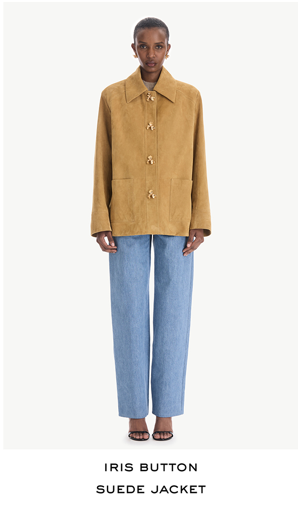 Iris Button Suede Jacket