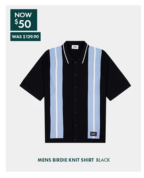 MENS BIRDIE KNIT SHIRT BLACK