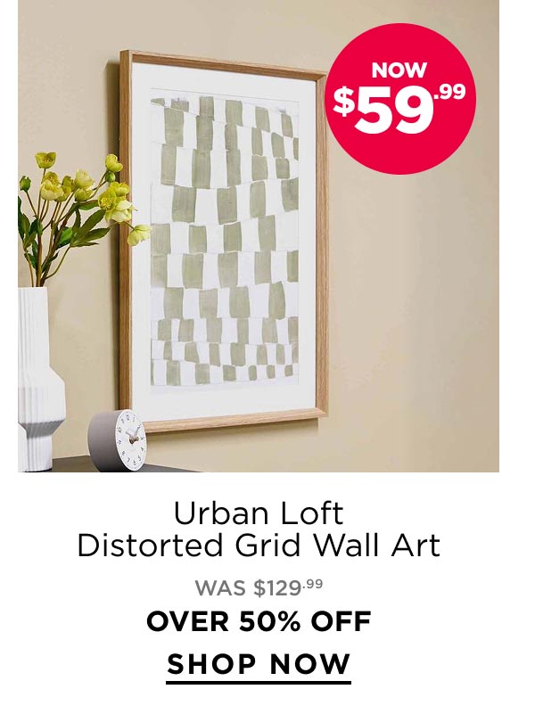 Urban Loft Distorted Grid Wall Art