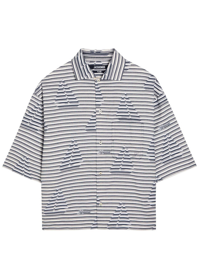 JACQUEMUS La Chemise Plage striped jacquard cotton shirt