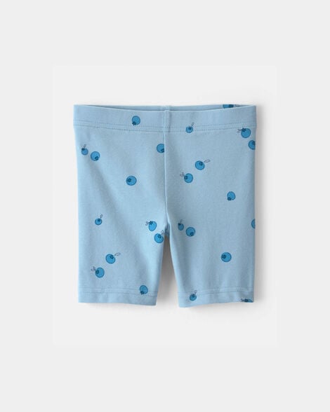 Image of Toddler Girl Blueberry Bike Shorts - Blue