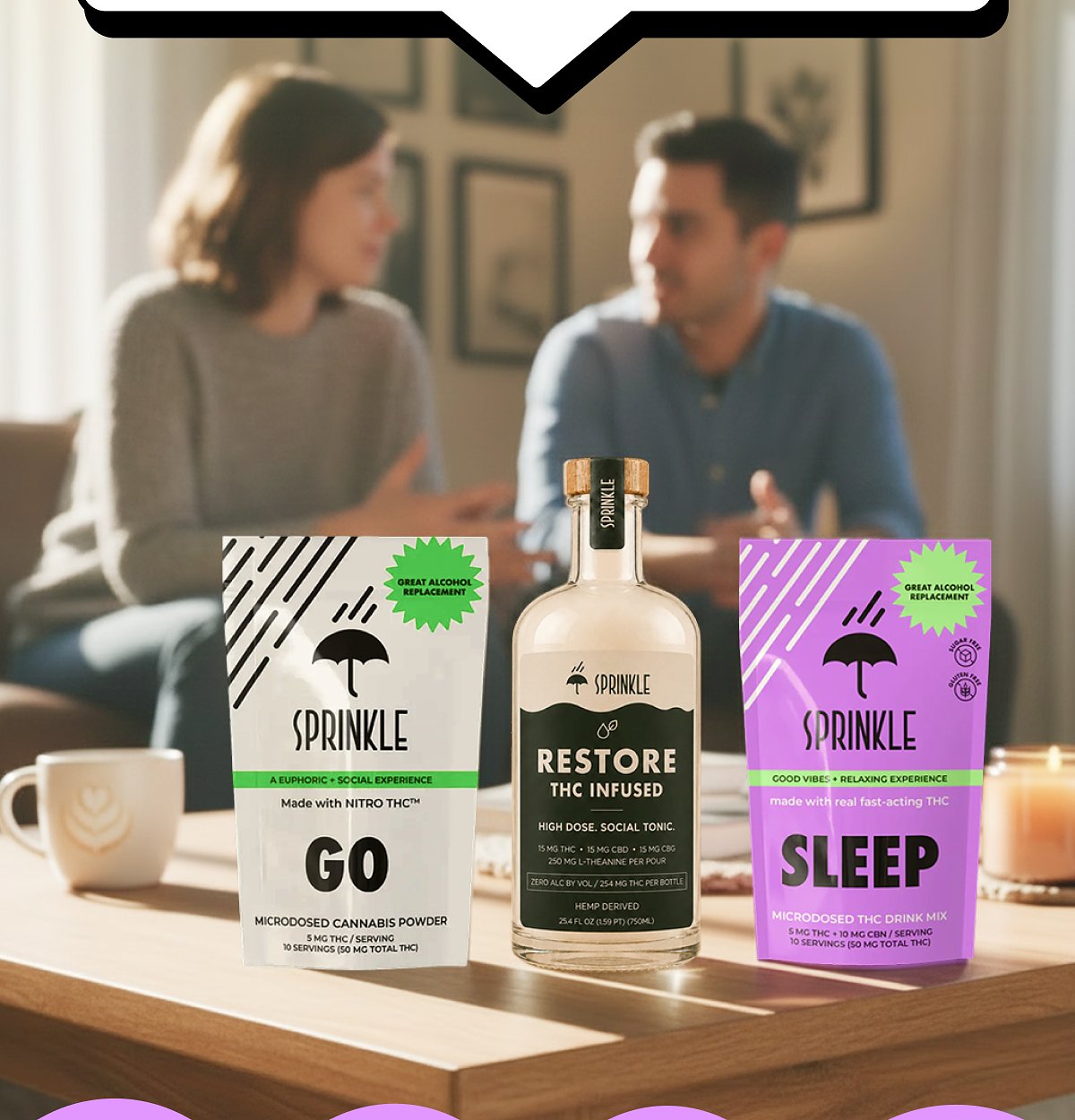 GO microdosed cannabis powder with nitro THC, restore thc infused, sleep microdosed drink mix.