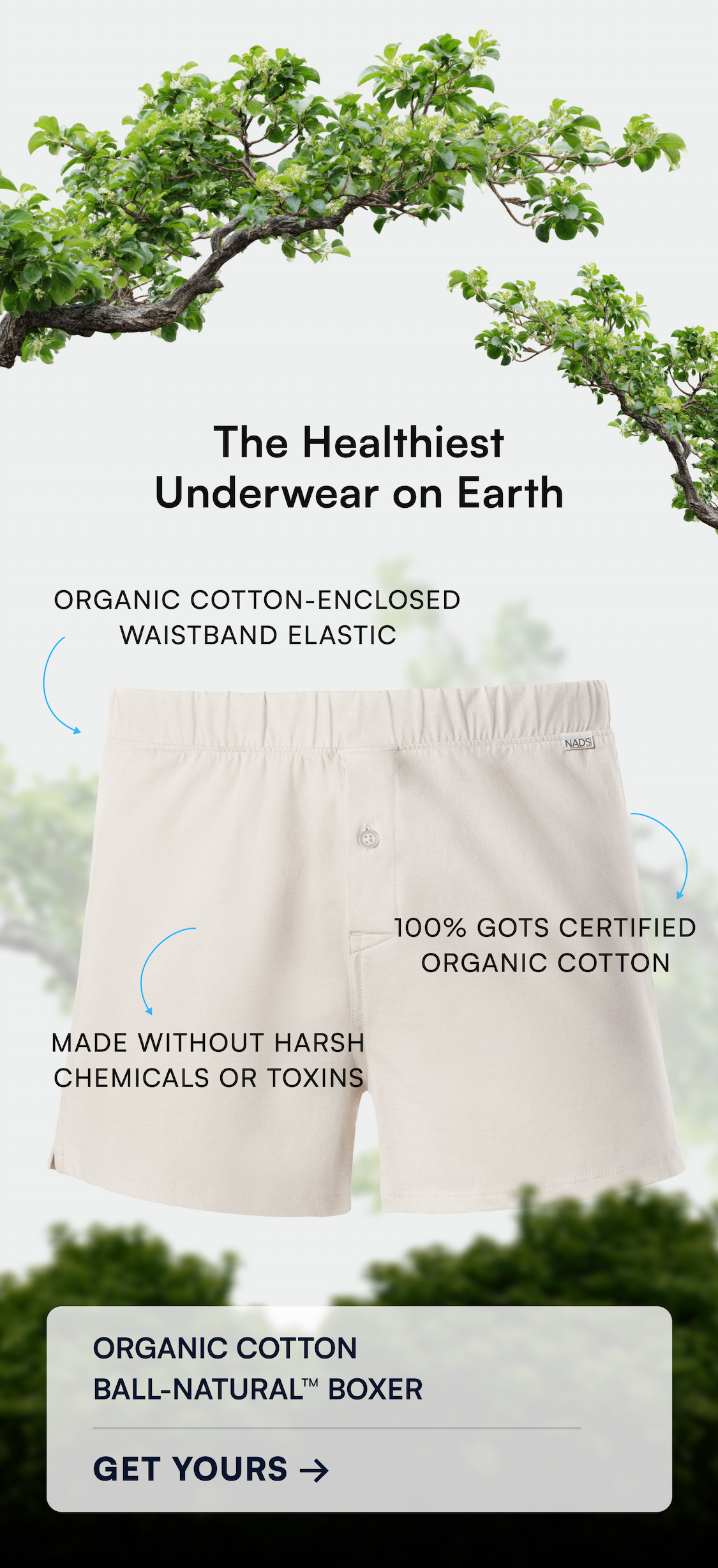 The Healthiest Underwear on Earth ORGANIC COTTON-ENCLOSED WAISTBAND ELASTIC ULTRA BREATHABLE + DOESN'T TRAP MOISTURE MADE WITHOUT HARSH CHEMICALS...