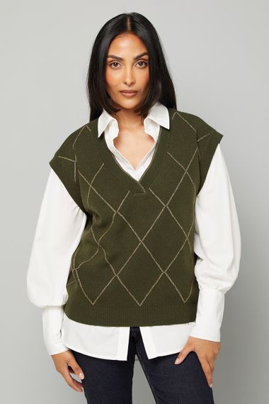 Petite Glitter Knitted Vest