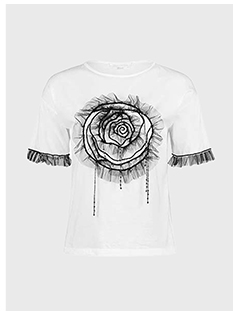 Cotton top with tulle and bead details