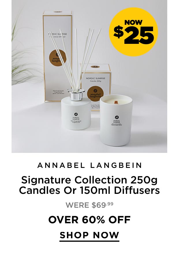 Now $25 Annabel Langbein Signature Collection 250g Candle & 150ml Diffuser