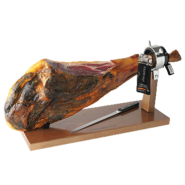 Covap Jamon Iberico Bellota Ham Leg with Stand and Knife, 15.4 lbs