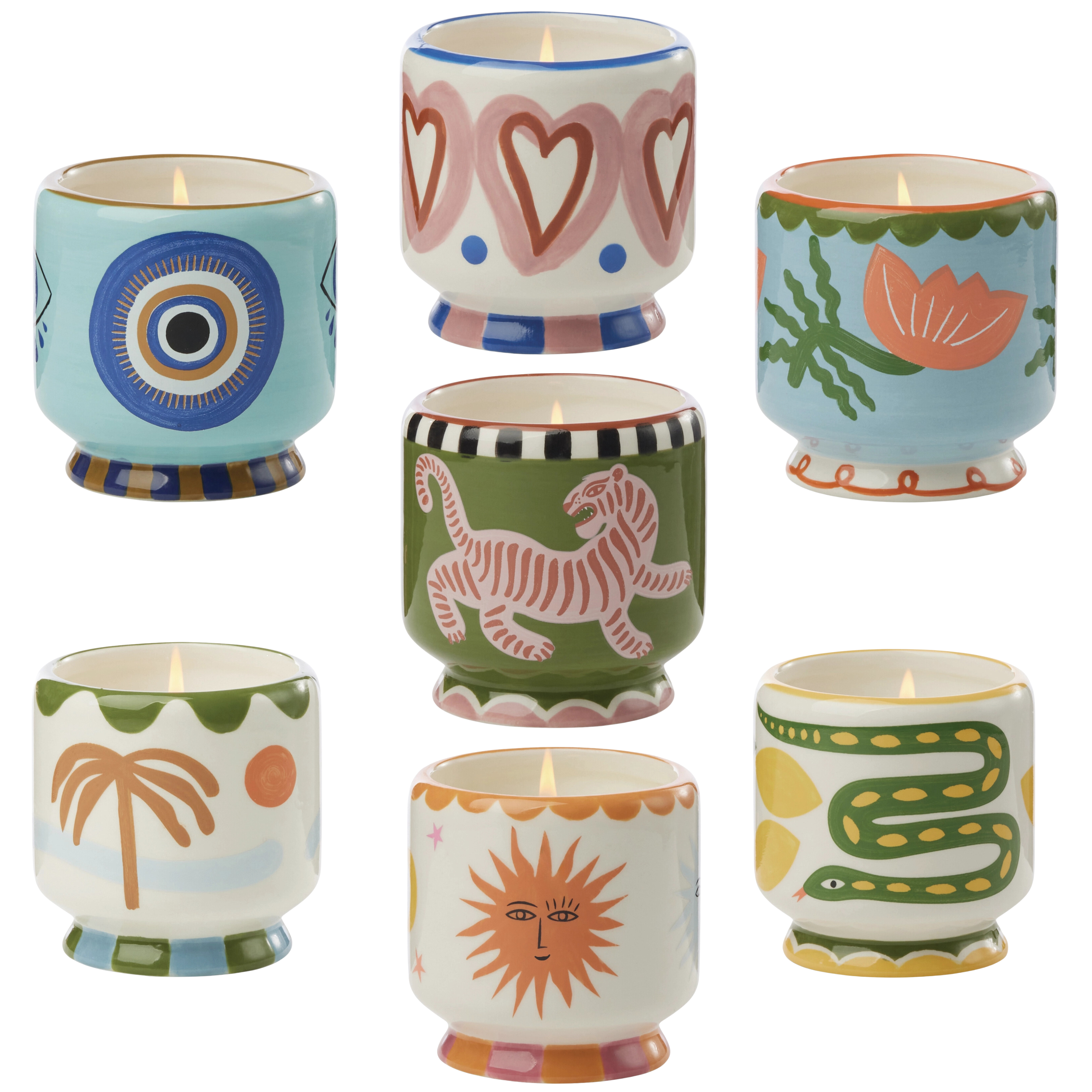 Image of A Dopo 8oz Handpainted Ceramic Candle