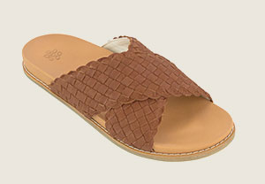Penelope Sandal in Cognac Woven