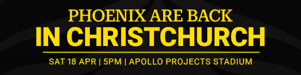 Phoenix are back in Christchurch | Sat 18 Apr | 5pm | Apollo Projects Stadium