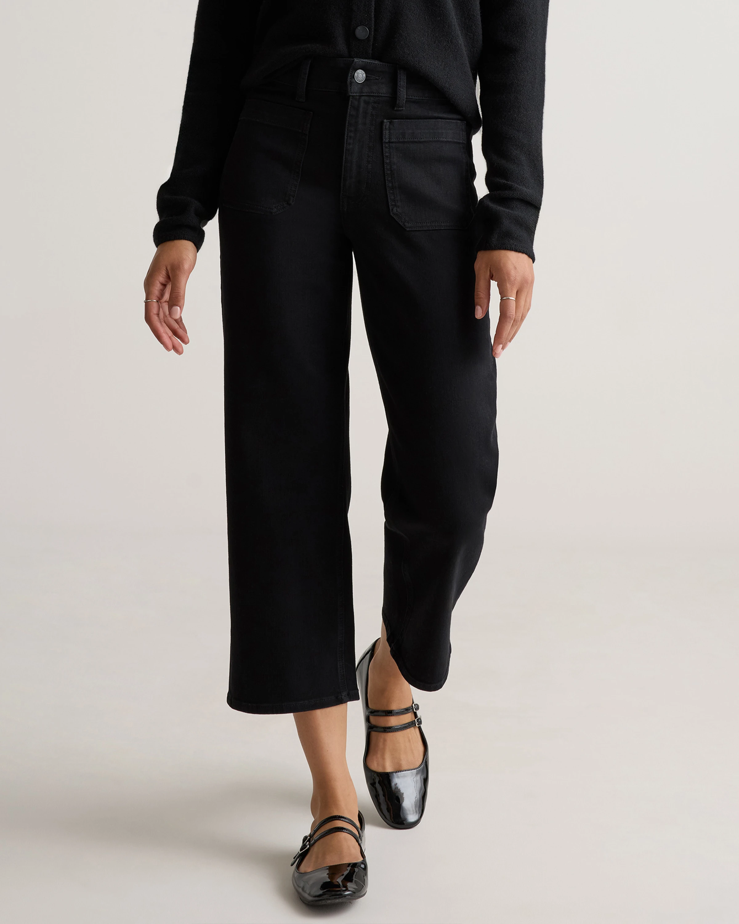 Bella Stretch Patch Pocket Wide Leg Jeans