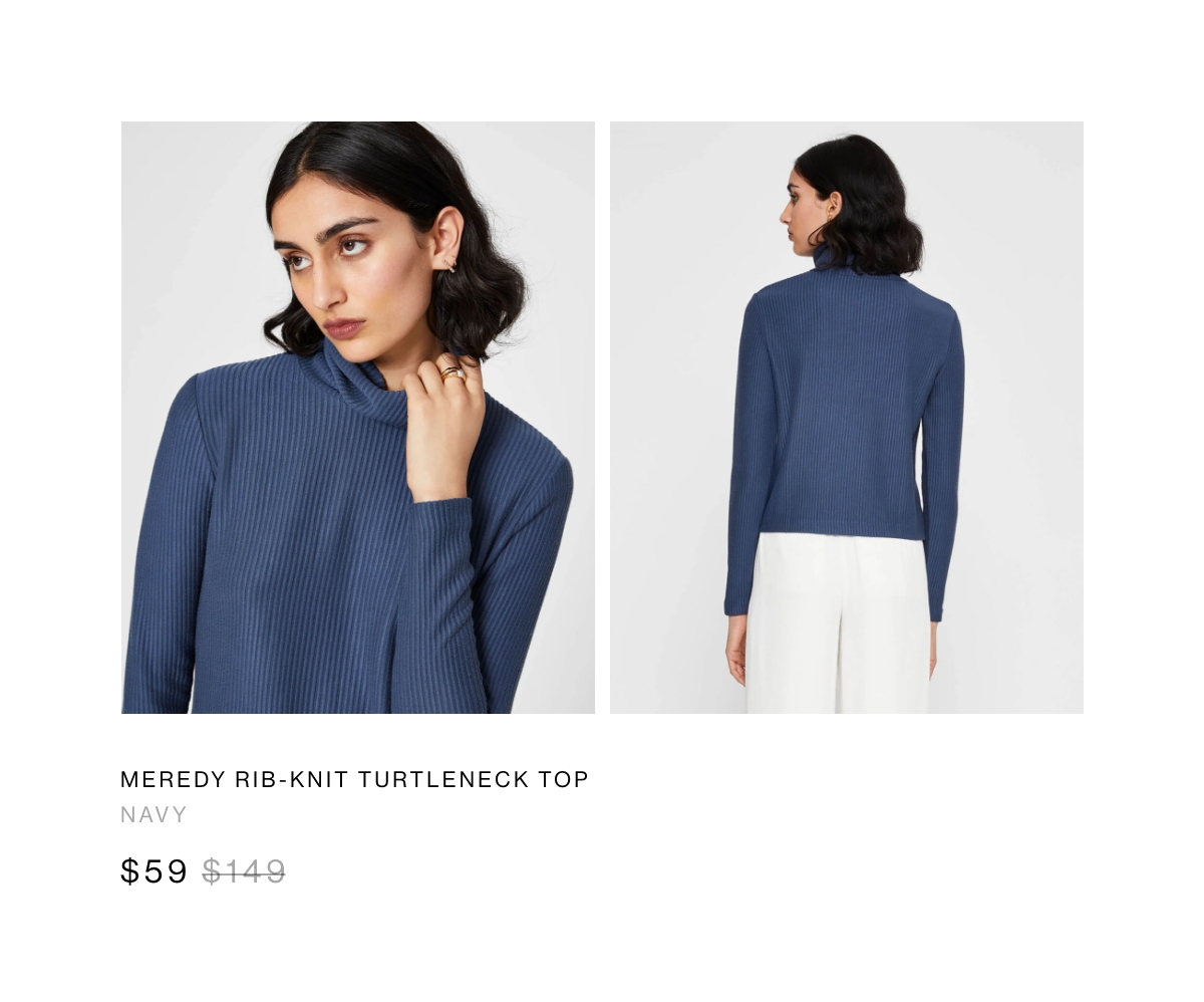 Meredy Rib Knit Turtleneck Top