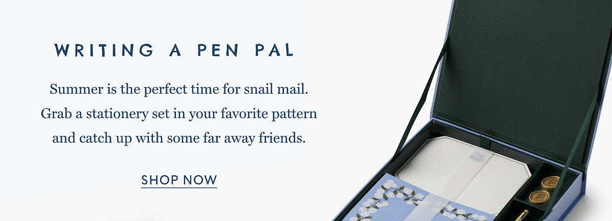 WRITING A PEN PAL - Summer is the perfect time for snail mail. Grab a stationery set in your favorite pattern and catch up with some far away friends. | SHOP NOW