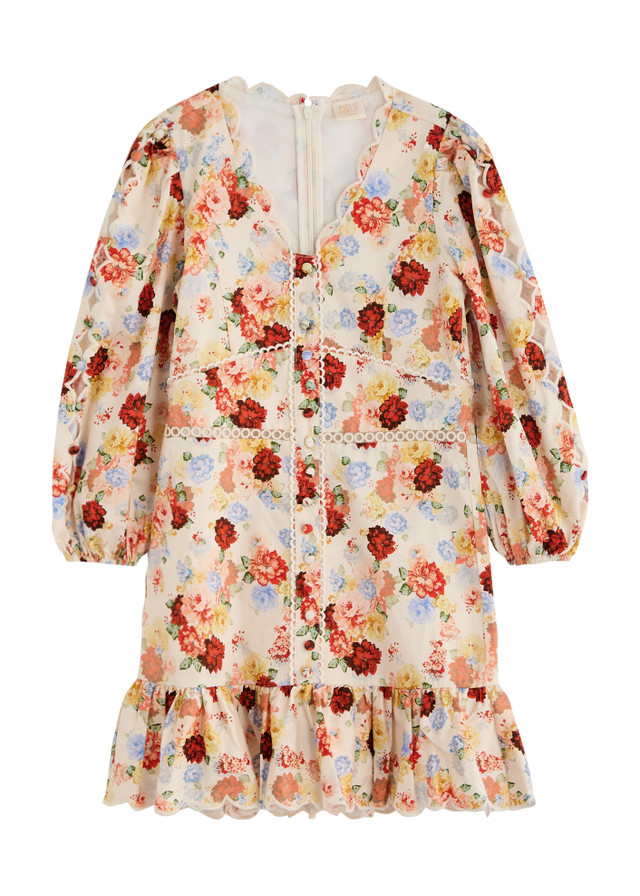 MARLO KIDS Holiday floral-print cotton dress
