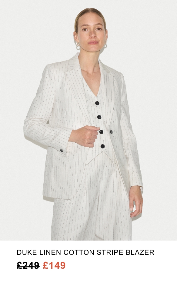 Duke Linen Cotton Stripe Blazer