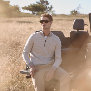 Men's Temple Jacquard Half Zip Cashmere Jumper
