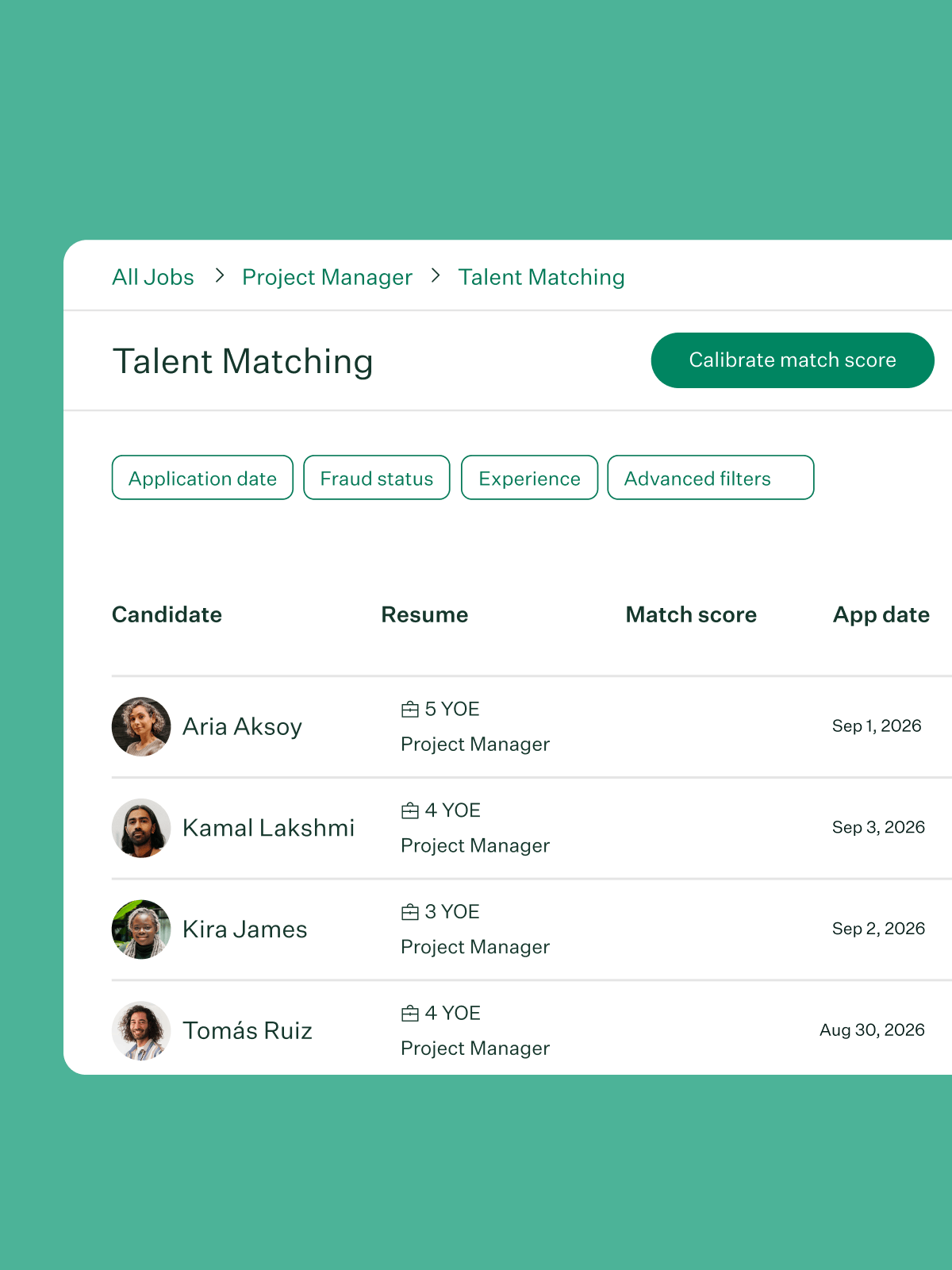 GIF-of-talent-matching-UI-screen-on-green-background