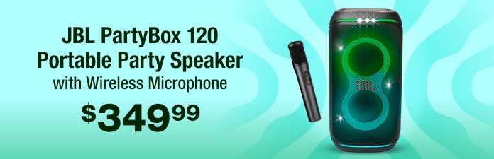 JBL PartyBox 120 Portable Party Speaker with Wireless Microphone