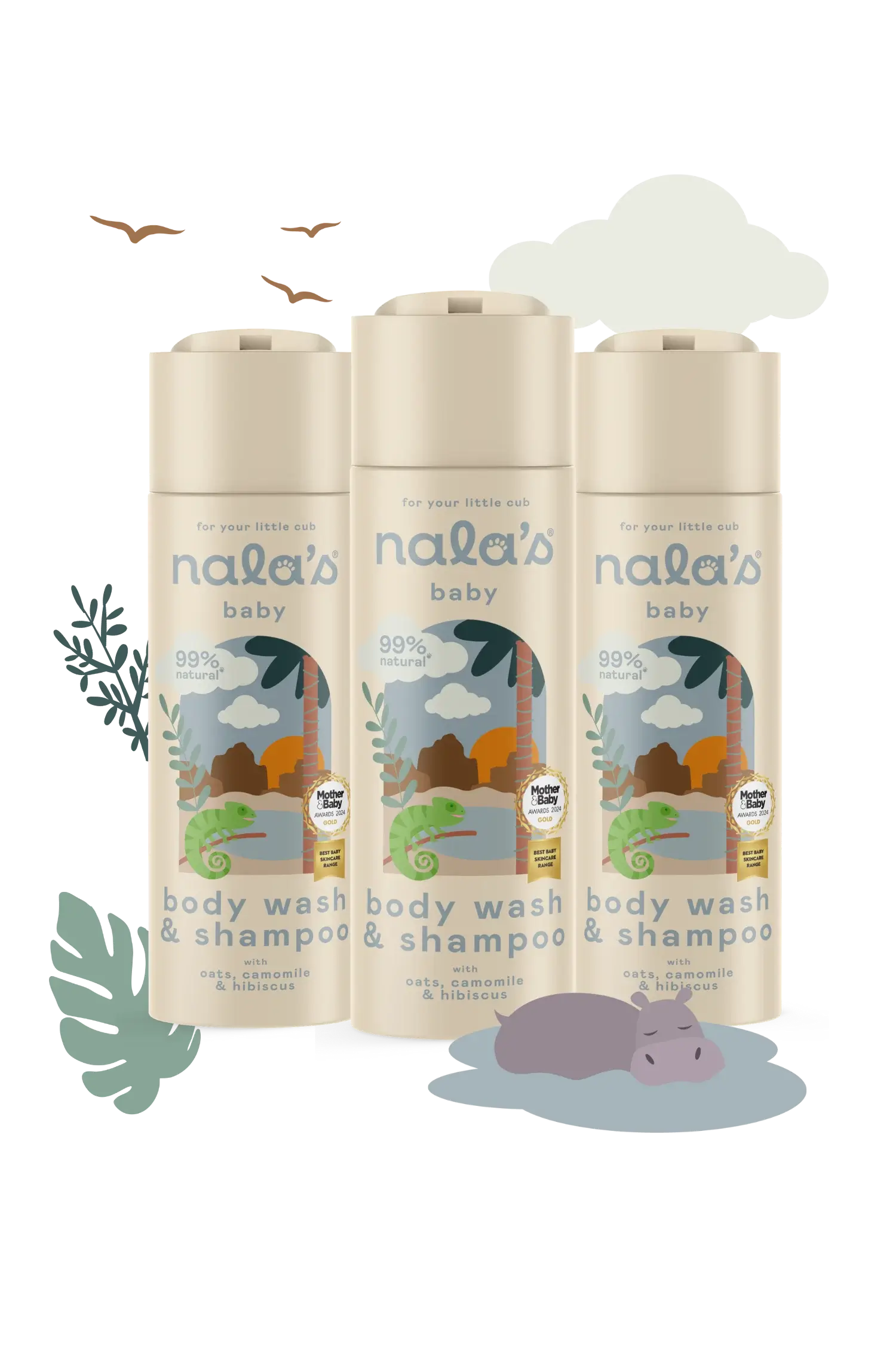 Image of Nala's Baby Body Wash & Shampoo 200ml - pack of 3