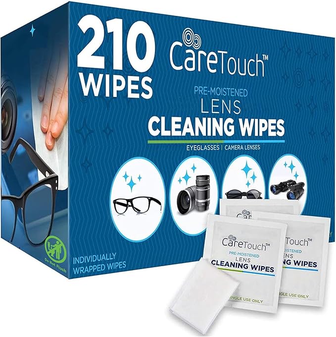 Care Touch Lens Wipes for Eyeglasses, 210-Pack