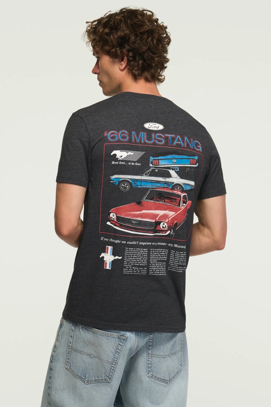 Image of Lucky Brand Ford Mustang Tee - Men's Clothing Tops Shirts Tee Graphic T Shirts in Jet Black