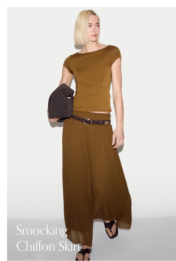 Smocking Chiffon Skirt