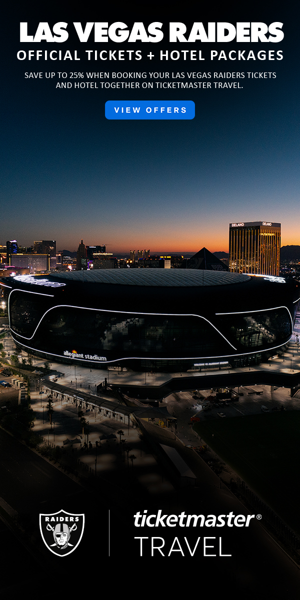 Ticketmaster Official Tickets + Hotel Packages | Save Up To 25% When Booking Your Las Vegas Raiders Tickets And Hotel Together On Ticketmaster Travel.