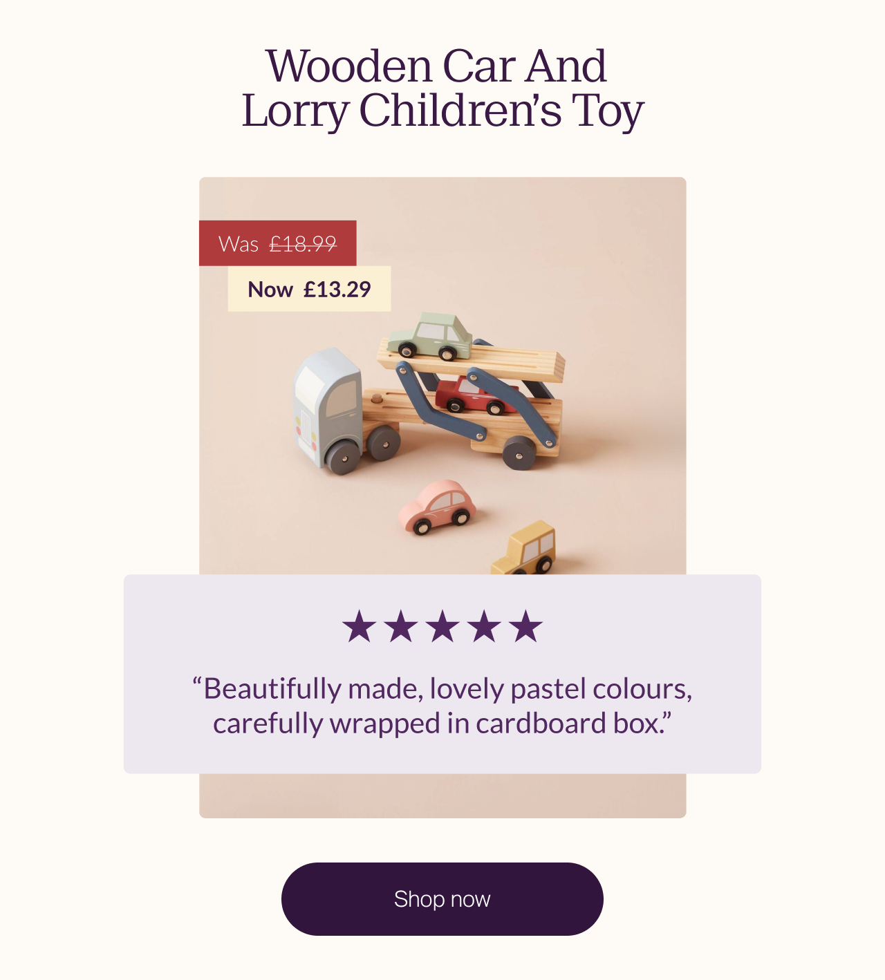 Wooden Car And Lorry Children’s Toy