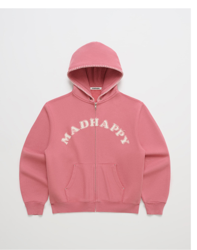 Washed Cooper Applique Zip Up - Rosehip