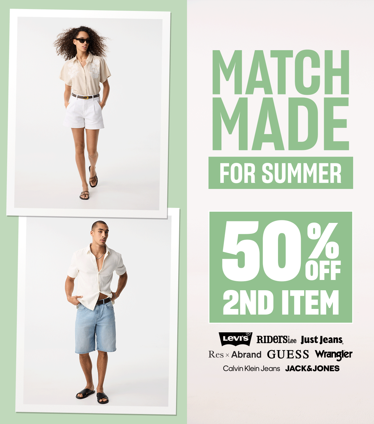 50% off second item. All full price