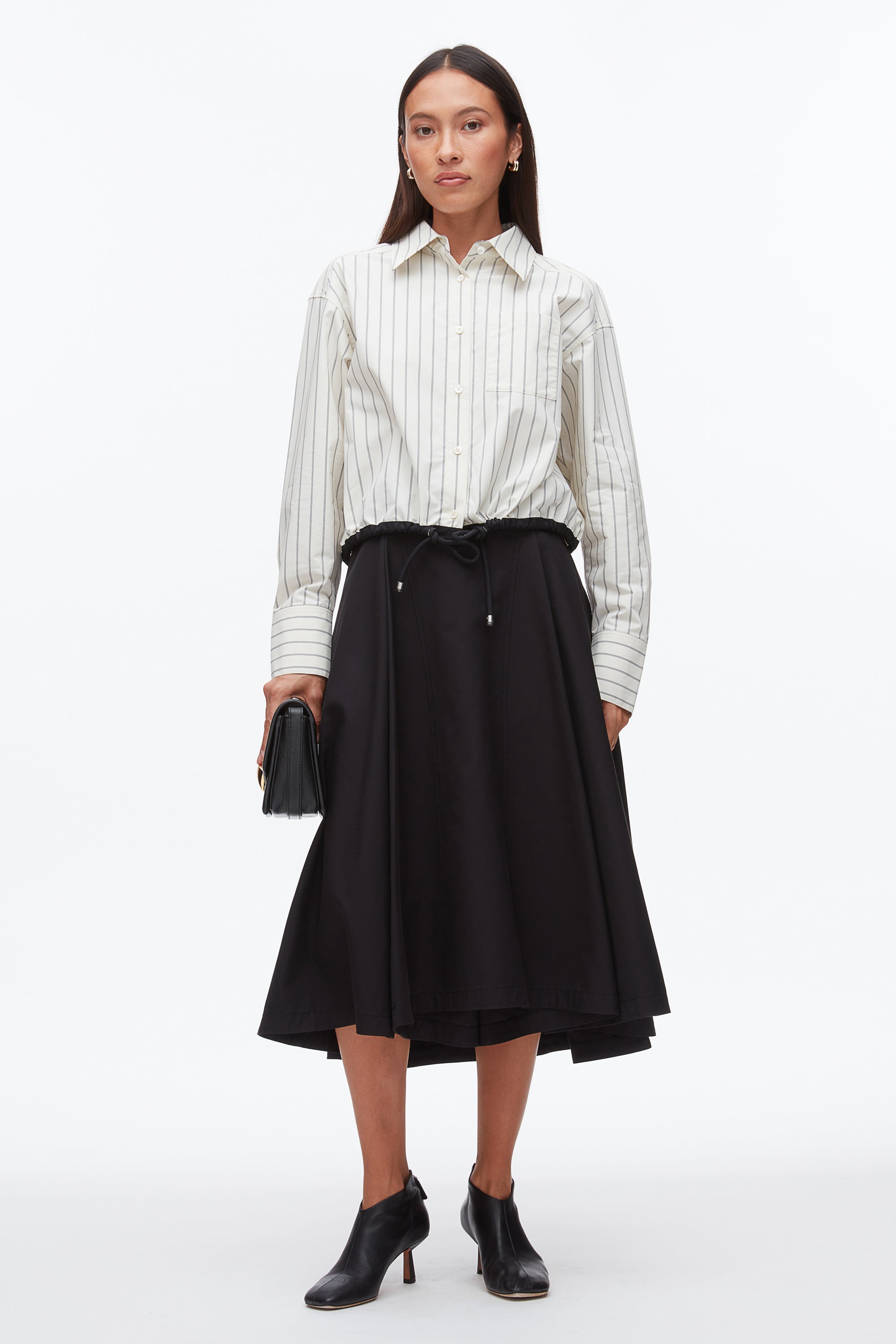 Image of Drawcord Hem Stripe Shirt