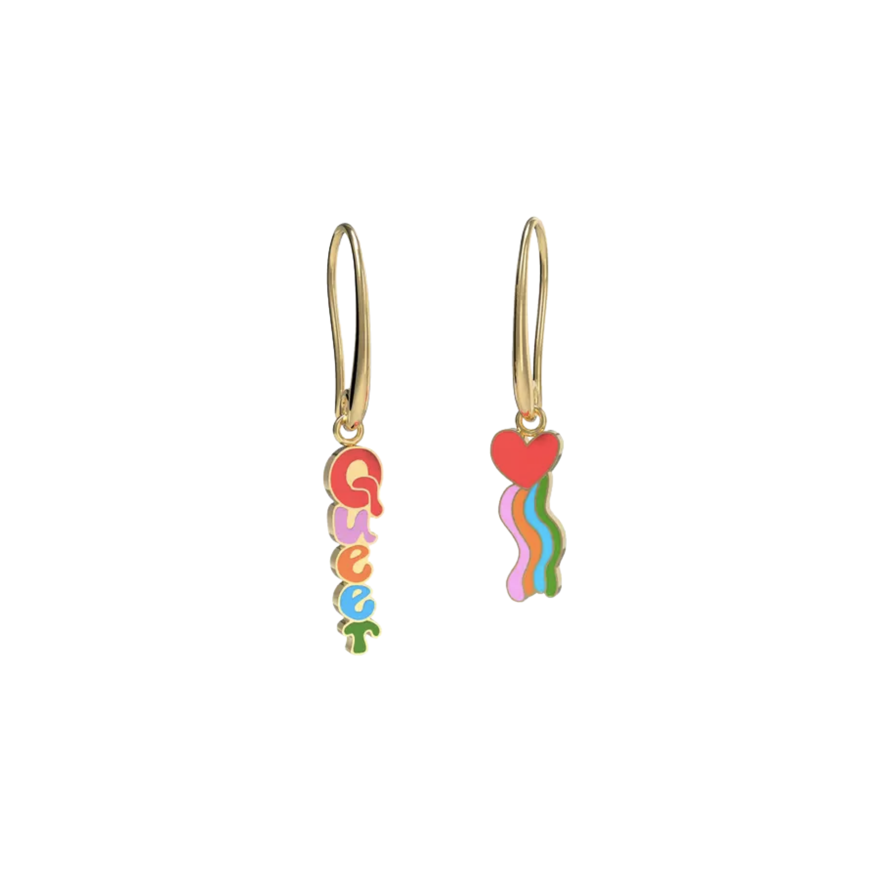Image of Queer Heart Hanging Earrings